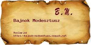 Bajnok Modesztusz névjegykártya
